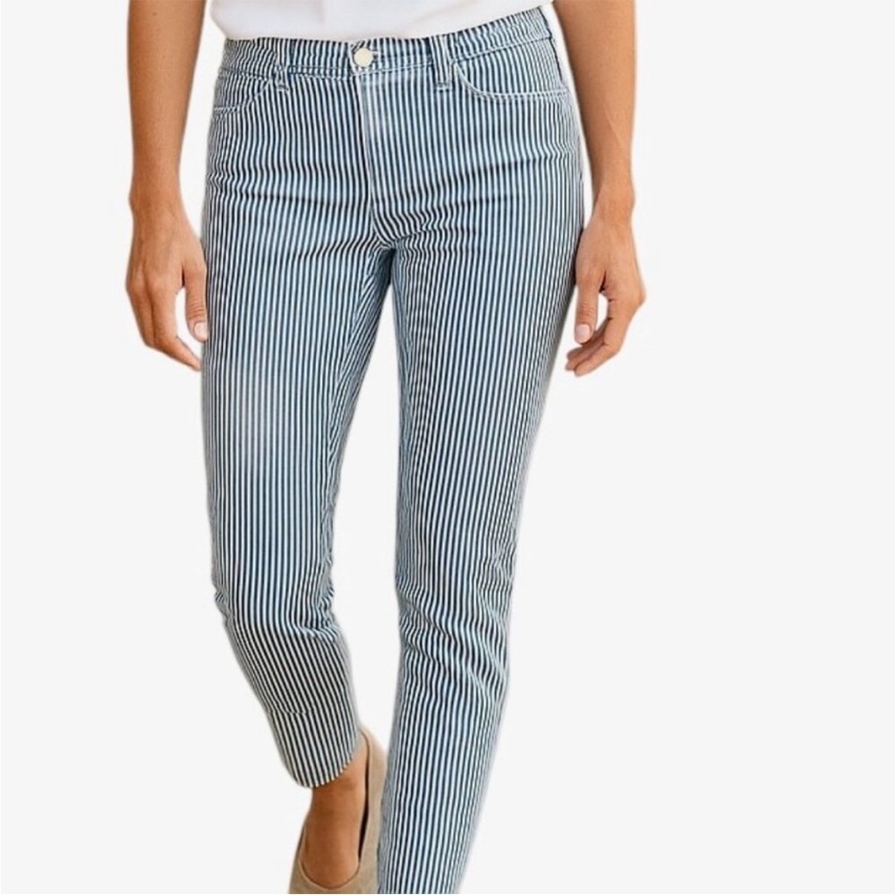 NWT ETICA Denim Blue and White Skinny Jeans with Nautical Stripes